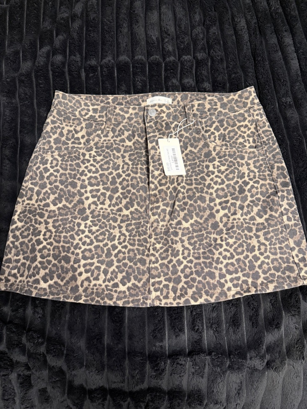 Leopard Print Mini Skirt - Neutral Brown & Black Animal Print